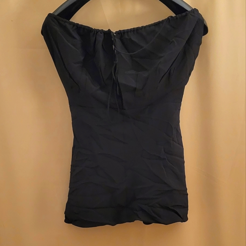 TOTEME-Black Gathered Tank Top